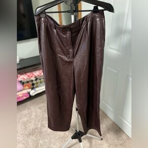 The Reset vegan leather pleated pants - Burgandy XL